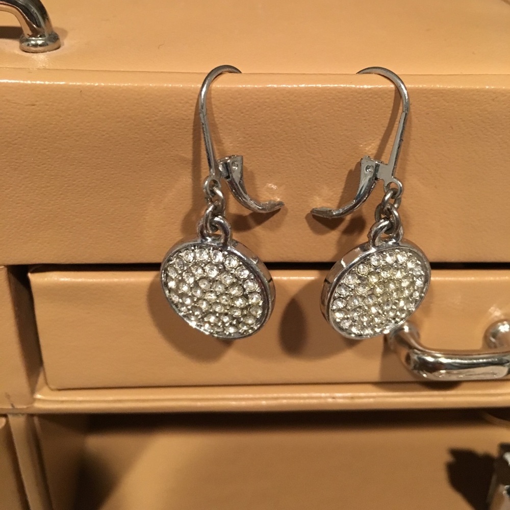 Silver rhinestone earrings