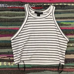 ⚫️SOLD⚫️High Neck Striped Crop Top