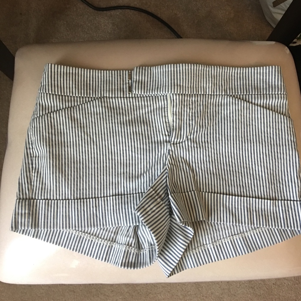 Bebe blue & white striped shorts