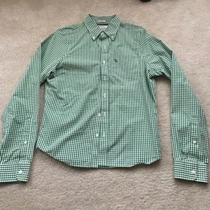 Abercrombie & Fitch Green Checkered Buttondown L