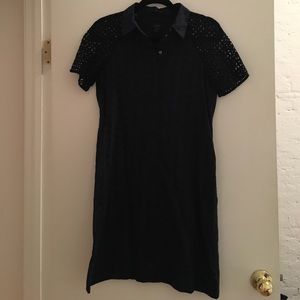 Navy Eyelet Shirtdress