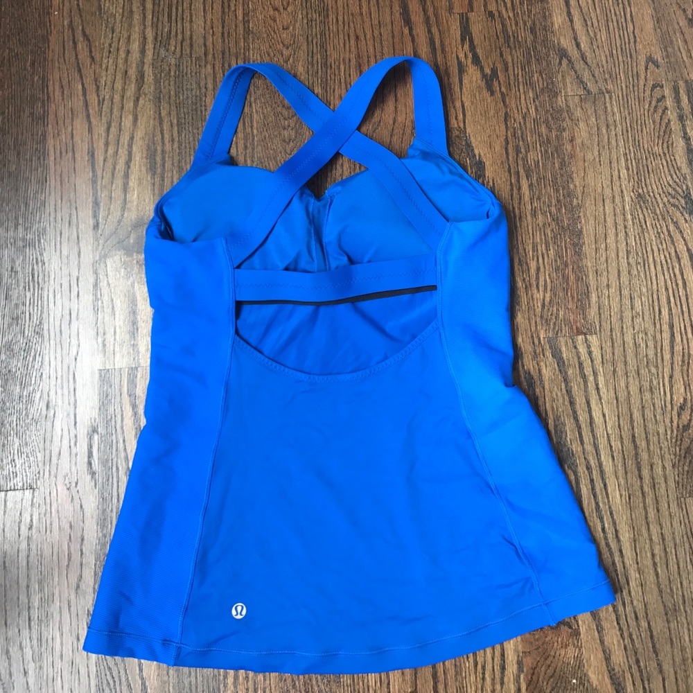 Lululemon blue strappy tank top shirt size 10