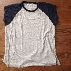 Madewell Gray and Navy Baseball T