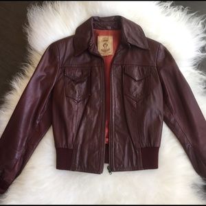 Vintage Maroon Real Leather Jacket.