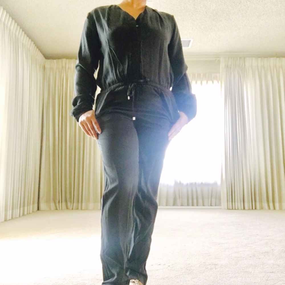 Navy blue twill jumpsuit. Never worn