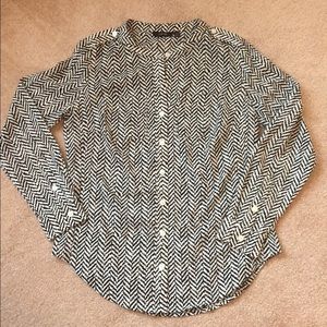 Apt 9 black & white blouse, XSP
