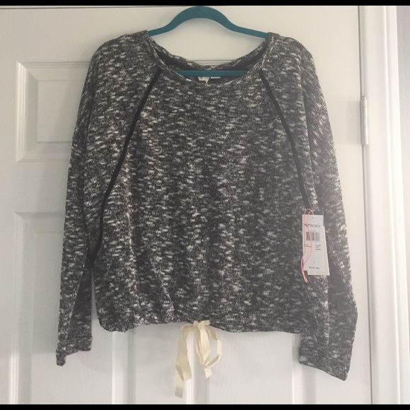 Roxy Loose Ends heathered grey sweater - Picture 2 of 4