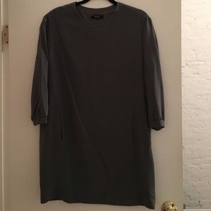 Madewell Gray Silk Shift Dress