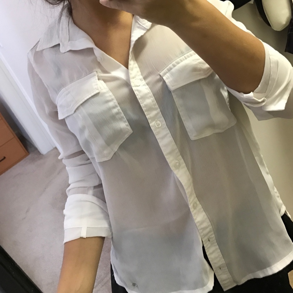 sheer button up 2 DIFF SHIRTS