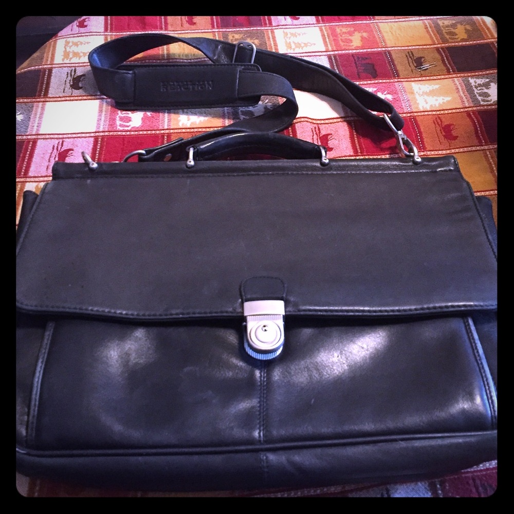 Very Gently Worn Leather Kenneth Cole Laptop Bag