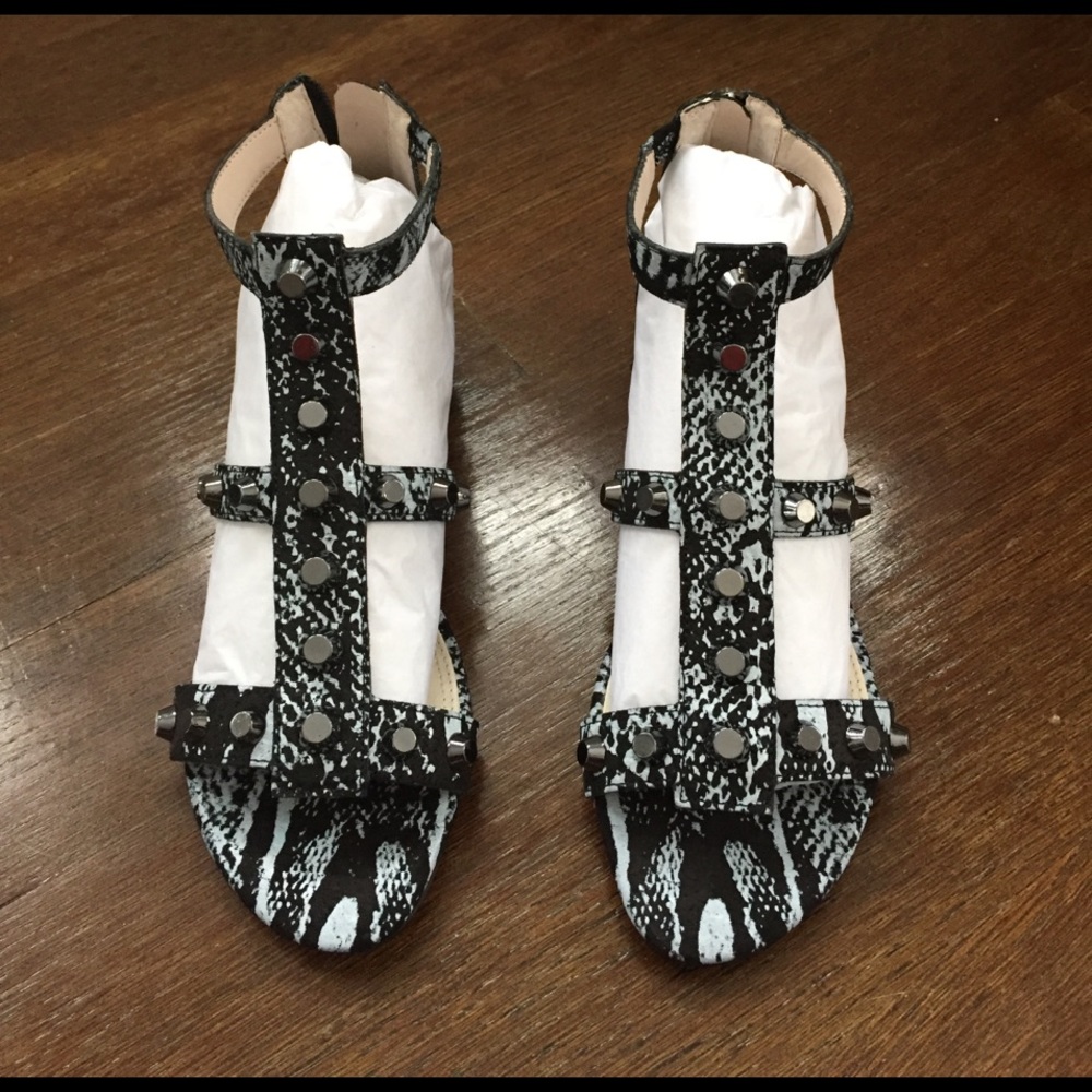 Whythe NY snake print studded sandals