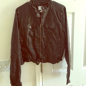 Xhilaration Short Faux Leather Motorcycle Jacket