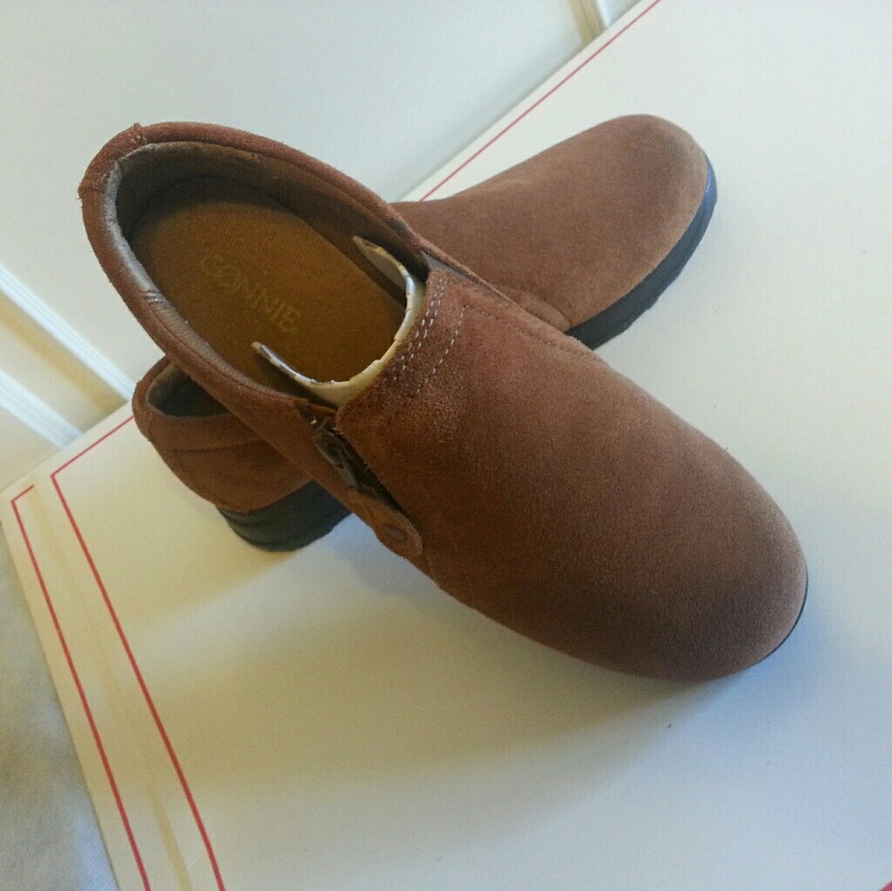 Brown Suede Casual Slip On Cushioned Shoes
