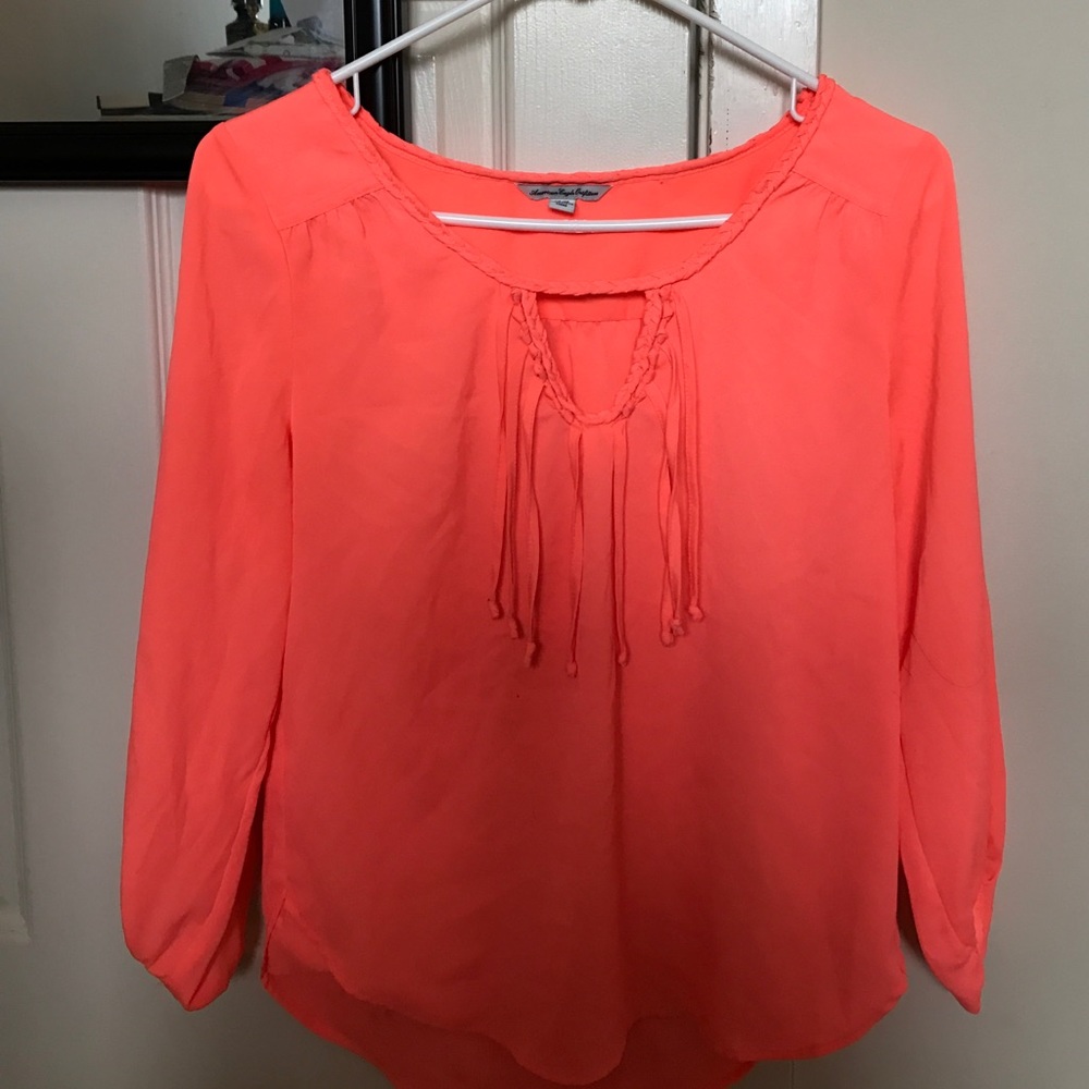 AE neon pink shirt