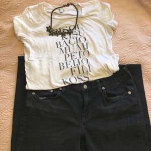 J Crew Matchstick Jeans gray/black