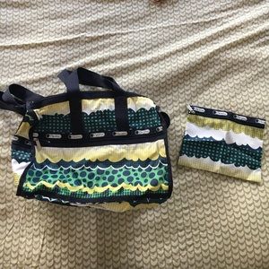 LeSportsac gym bag with small cosmetic case