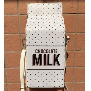 Novelty Milk Carton Shoulder Bag Purse