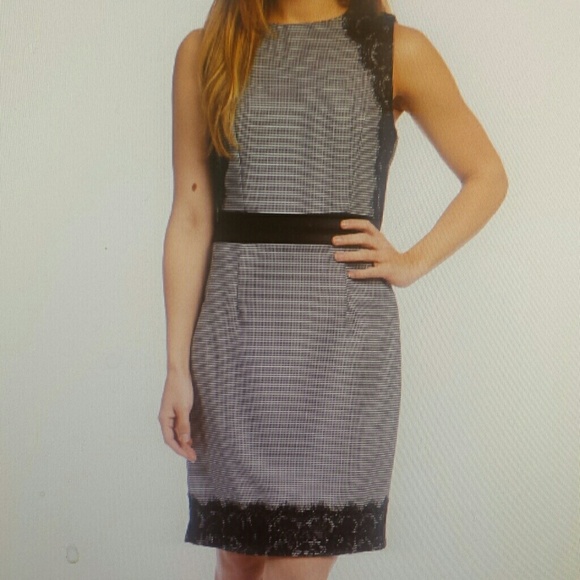 ILF New York Dresses & Skirts - Black Stripe Lace-Trim Sleeveless Dress