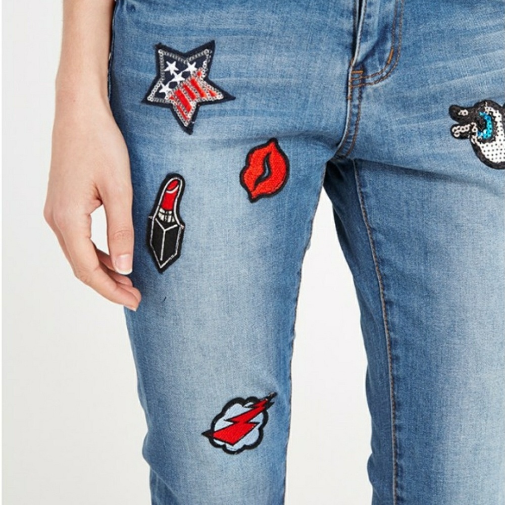 Brave Soul Badge Skinny Jeans