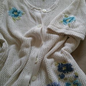 Mesh short sleeved sweater