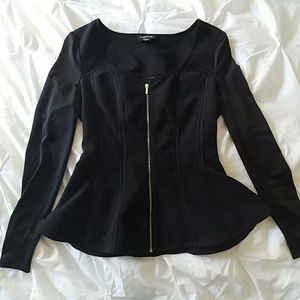 Bebe peplum zippered top