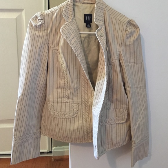 Gap beige blazer with black and white pin stripes - Picture 1 of 3