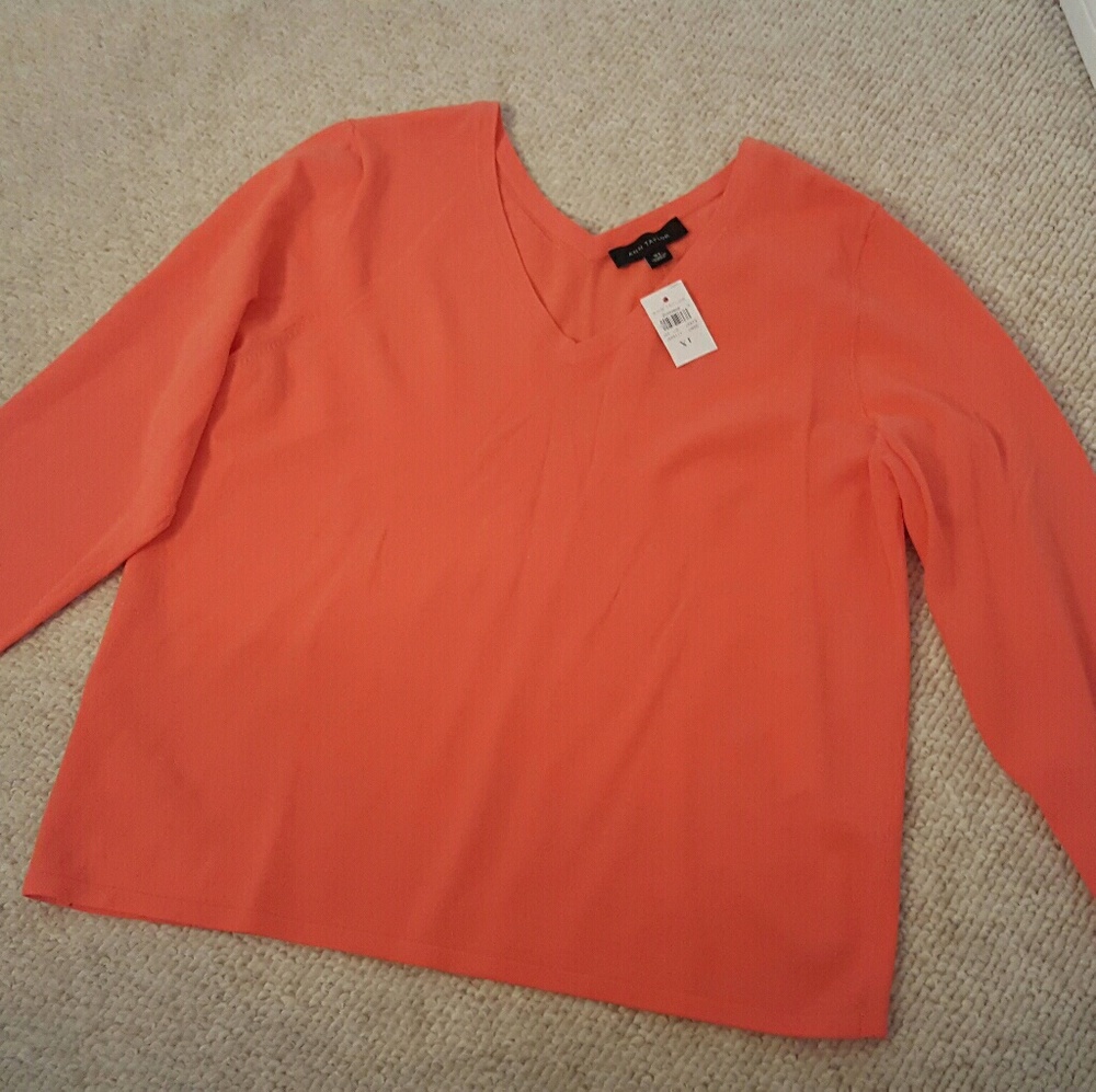 NWT Ann Taylor double V neck sweater