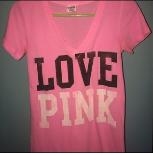 FINAL PRICE VS PINK v neck graphic tee