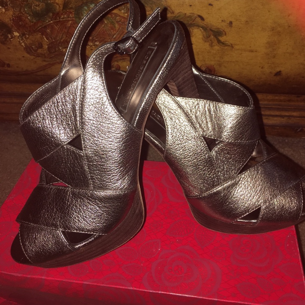 Brownish silver heels