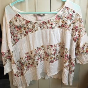 short floral lace shirt