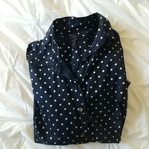 J Crew Perfect Shirt in foil dot