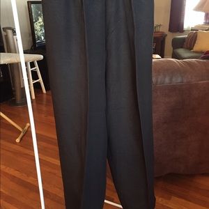 Linen/rayon elastic waist black pants