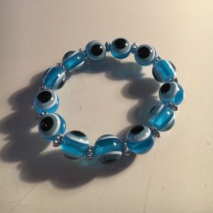 Blue Eye Beaded Bracelet