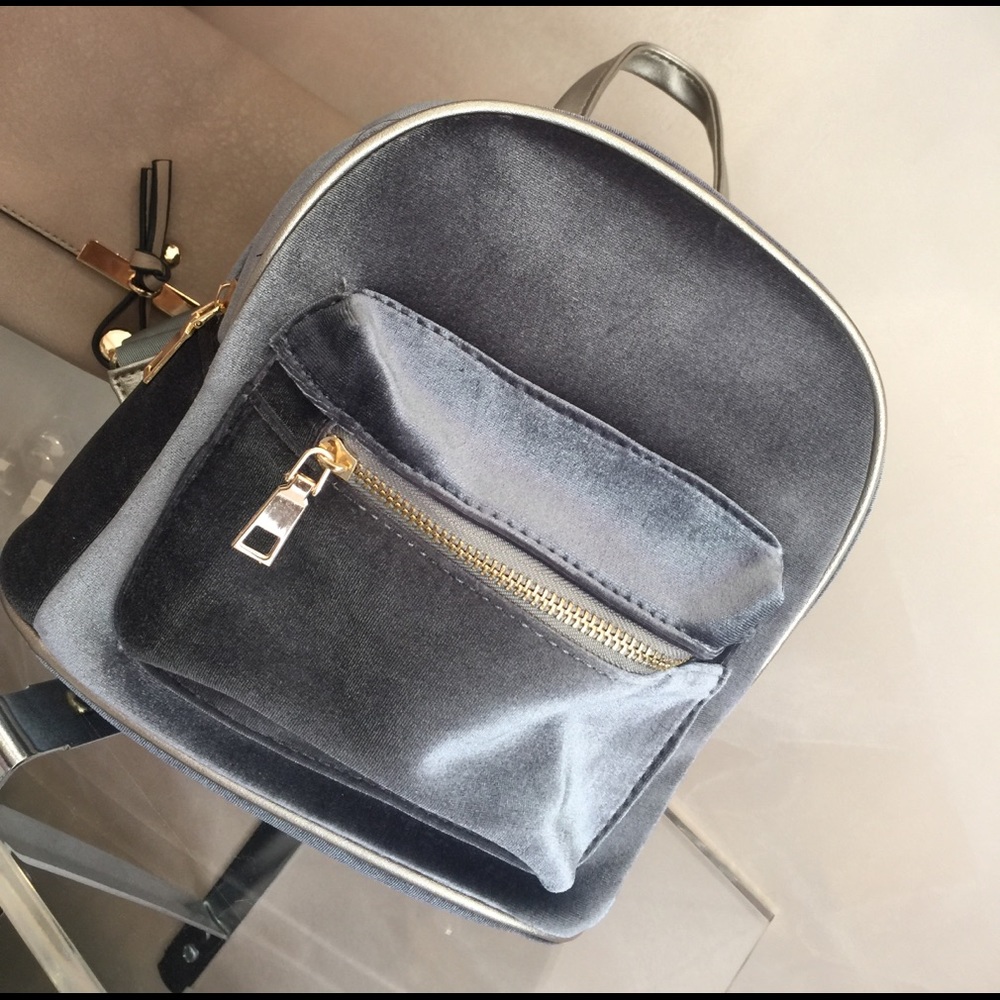 Light Blue / Grey Suede Mini Backpack