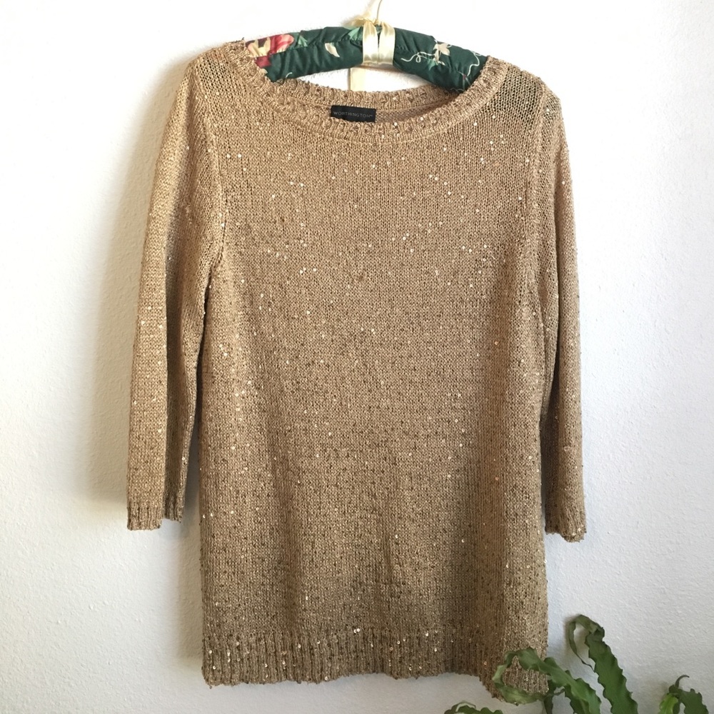 Gold sequined sweater