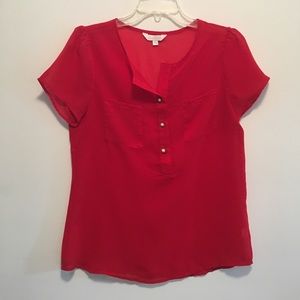Red sheer top
