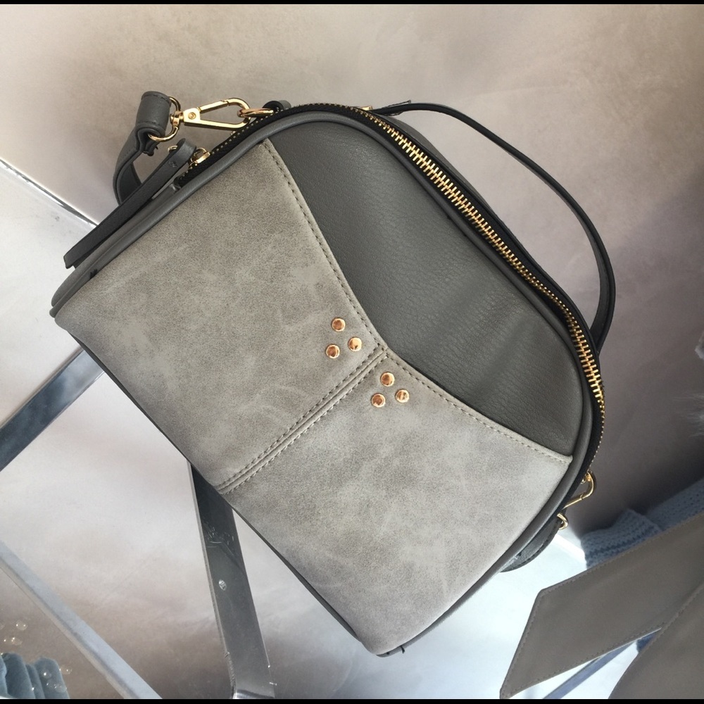 Light grey / Datk Grey Suede Crossbody