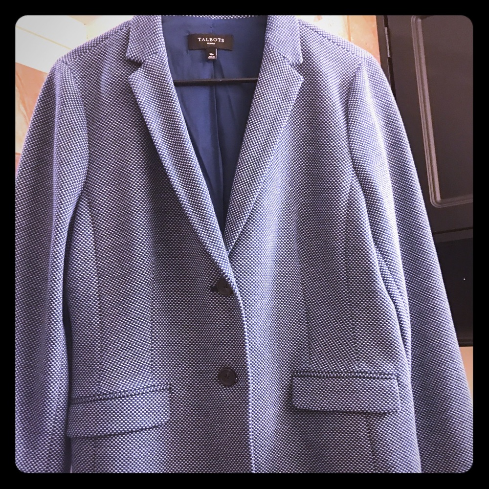 Navy blue white specks blazer