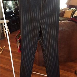 Polyester/rayon/spandex trousers in black/gray