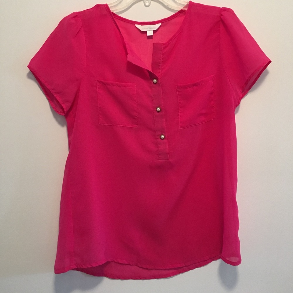 Pink sheer top