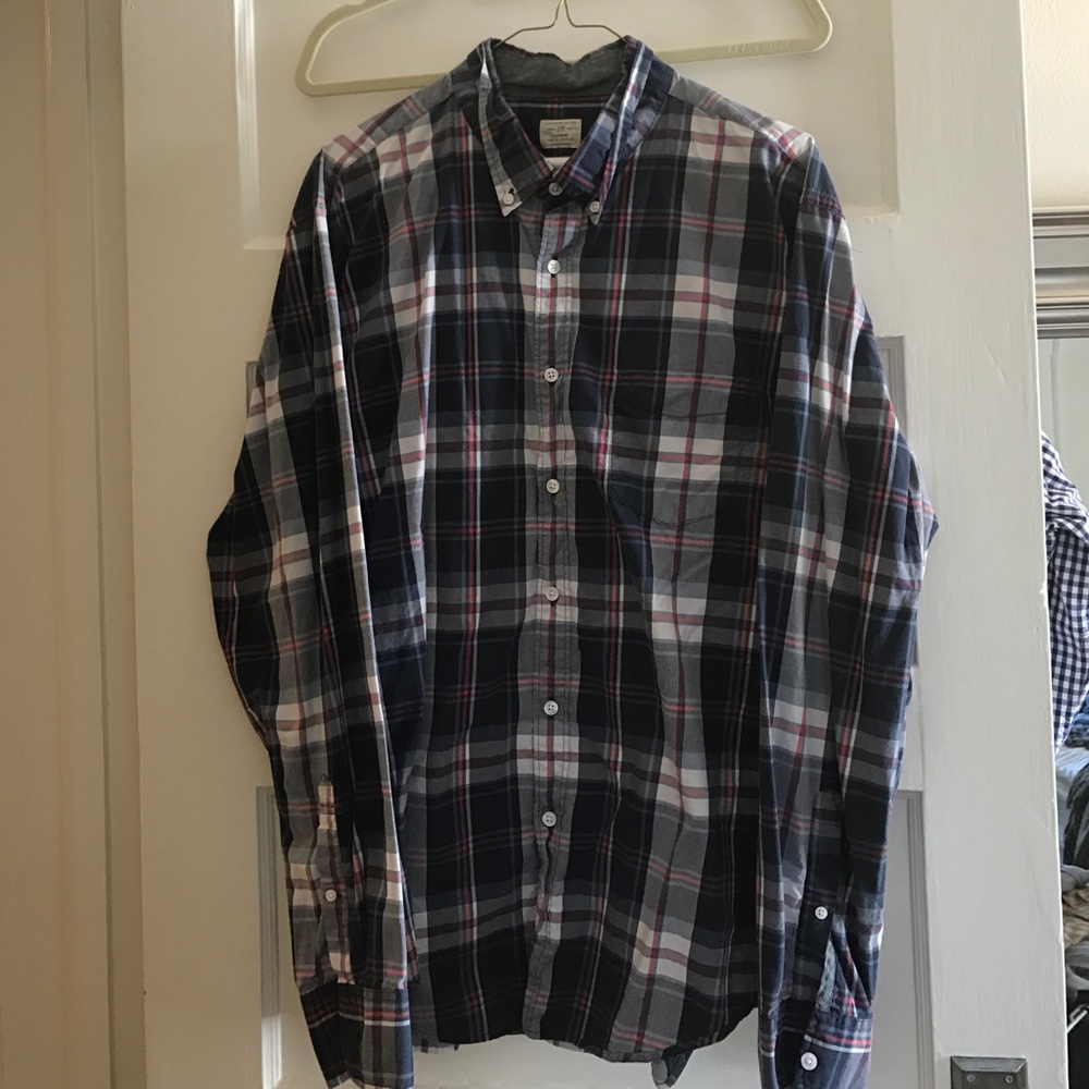Men's j crew button up plaid shirt