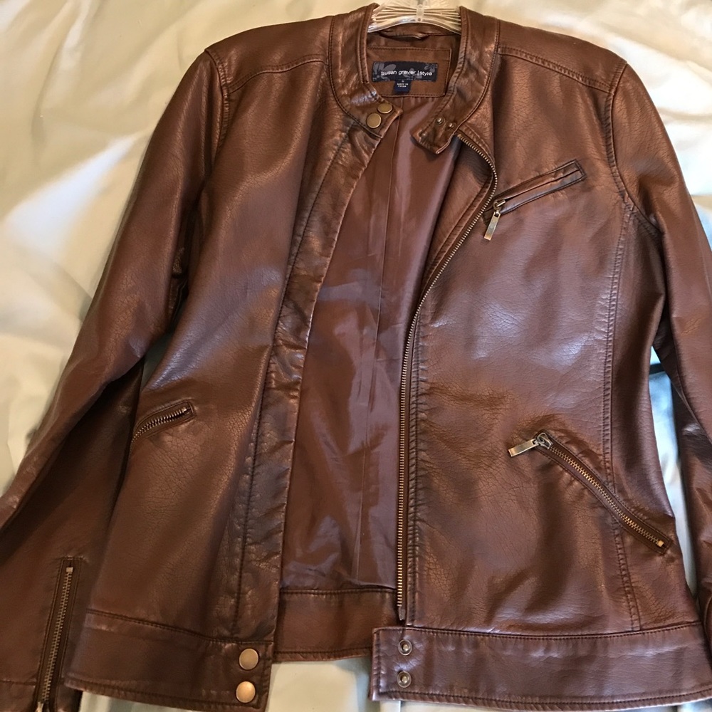 Brown pleather jacket