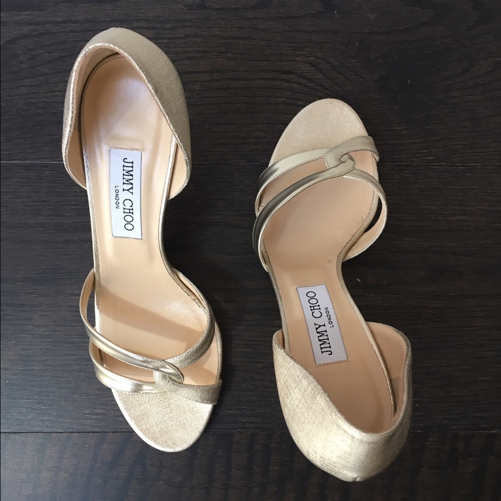 Jimmy Choo Gold Sandals Size 40