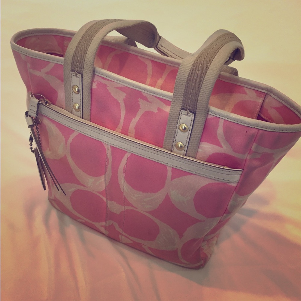 Barbie Pink and White Coach Tote