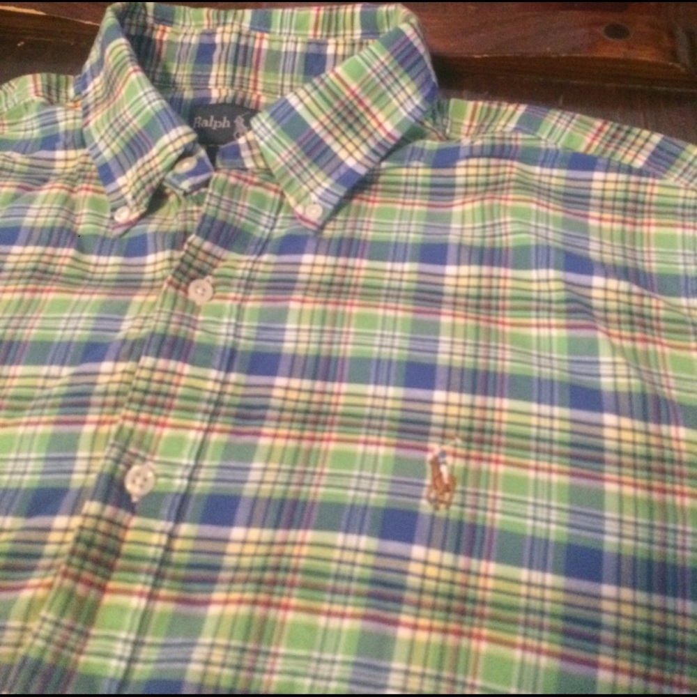 Men's Ralph Lauren polo plaid button down Oxford