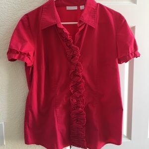 New York & Company Pink Button Down Blouse