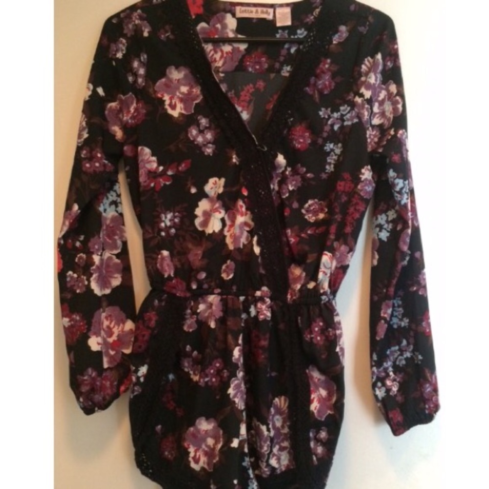 Black Floral Romper