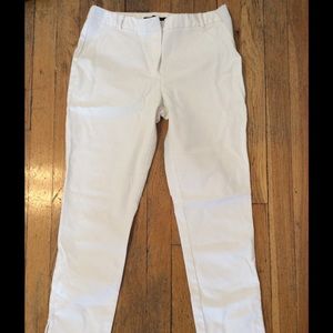 White Tahari slim cotton ankle pants