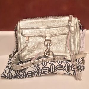 NWT Rebecca Minkoff Silver Mini MAC Crossbody