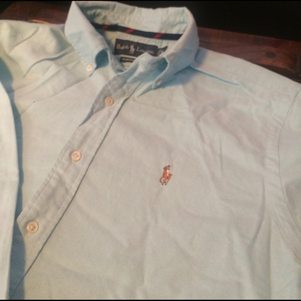 Men's Ralph Lauren polo solid turquoise Oxford